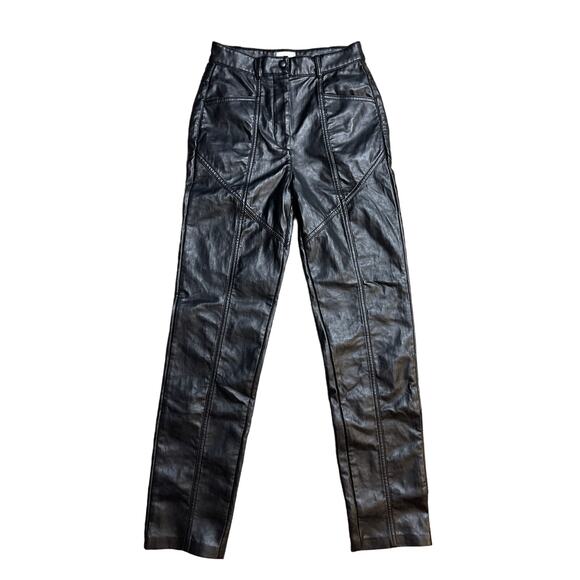 Aritzia Wilfred Vegan Leather Black Rebel Pant Size 0 - Picture 6 of 12